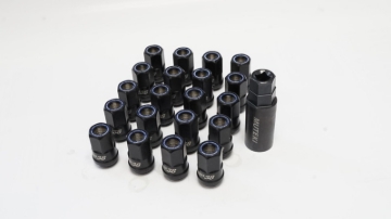 Picture of Wheel Mate Muteki HR38 Open End Lug Nuts 12x1.25 Titanium Chrome / Blue Ring