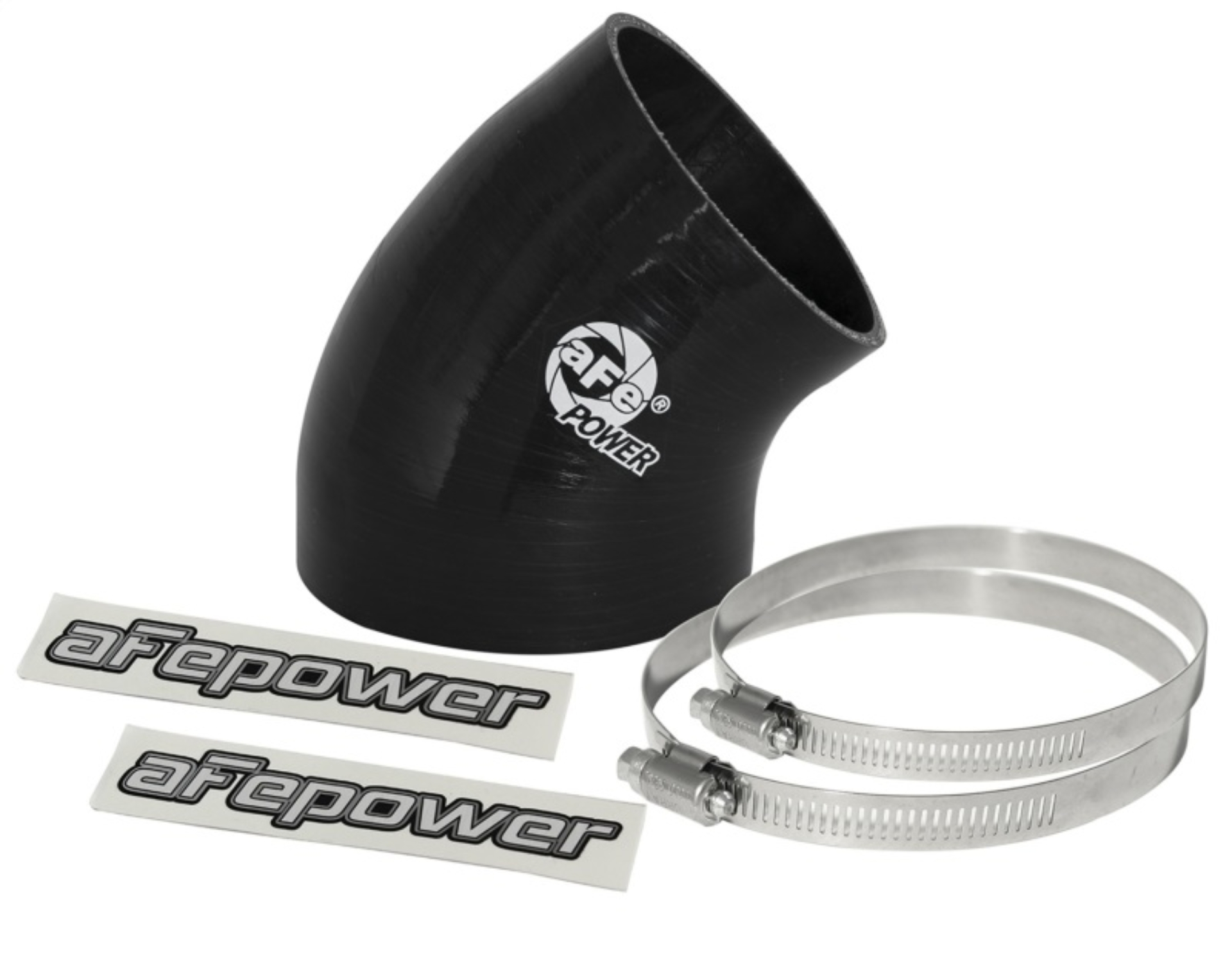 Picture of aFe MagnumFORCE Cold Air Int Sys Spare Parts Kit (4-3.5in ID x 40 Deg) Elbow Reducing Coupler - Blk
