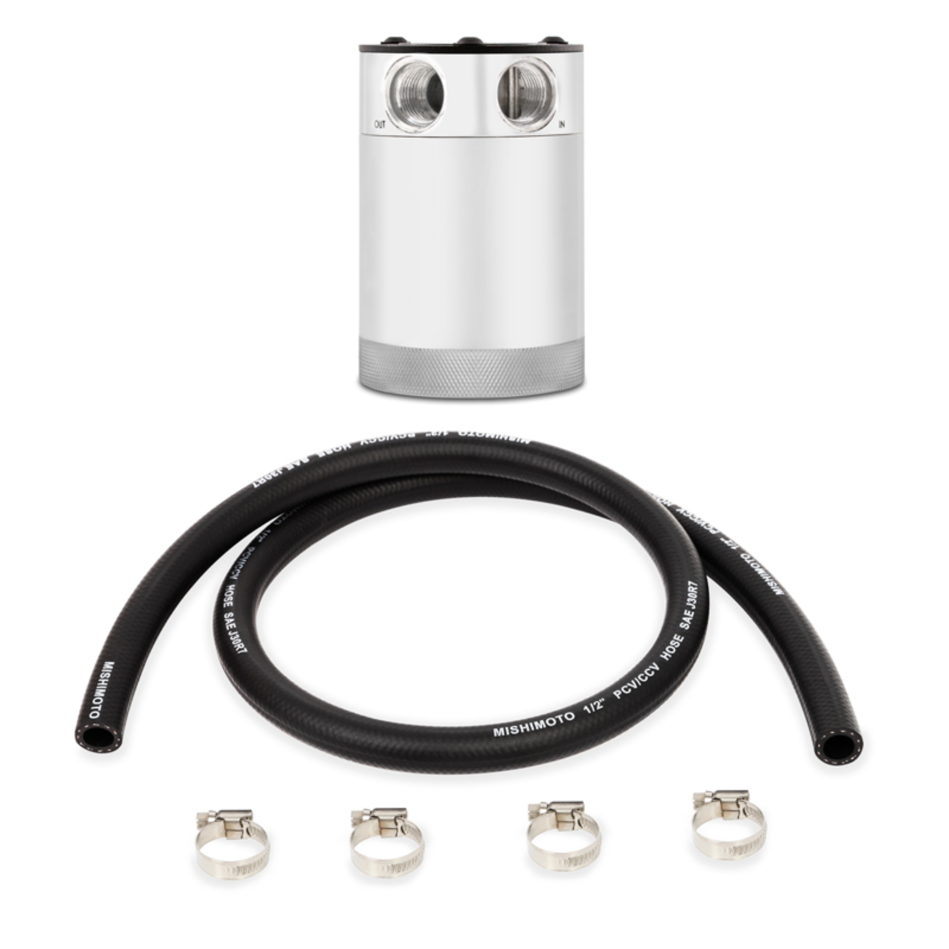 Picture of Mishimoto Compact Baffled Oil Catch Can - 2-Port - Polished