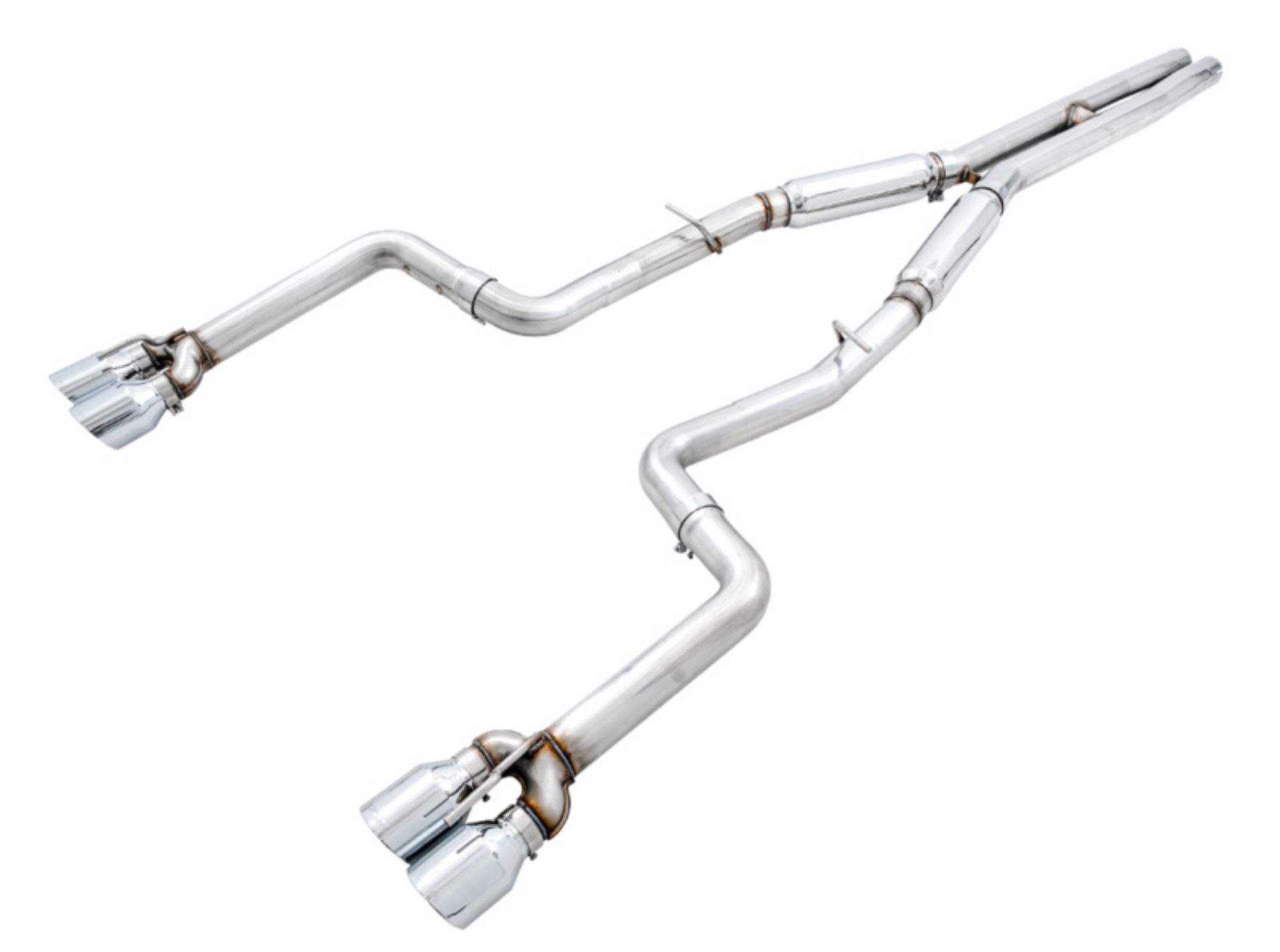 Picture of AWE Tuning 2015+ Dodge Challenger 6.4L/6.2L SC Track Edition Exhaust - Quad Chrome Silver Tips