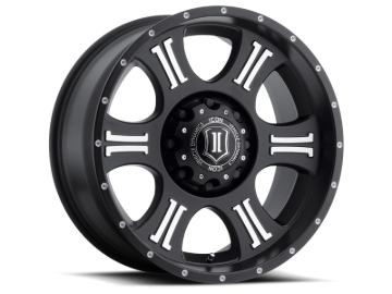 Picture of ICON Shield 20x9 8x170 0mm Offset 5in BS 125.2mm Bore Satin Black/Machined Wheel