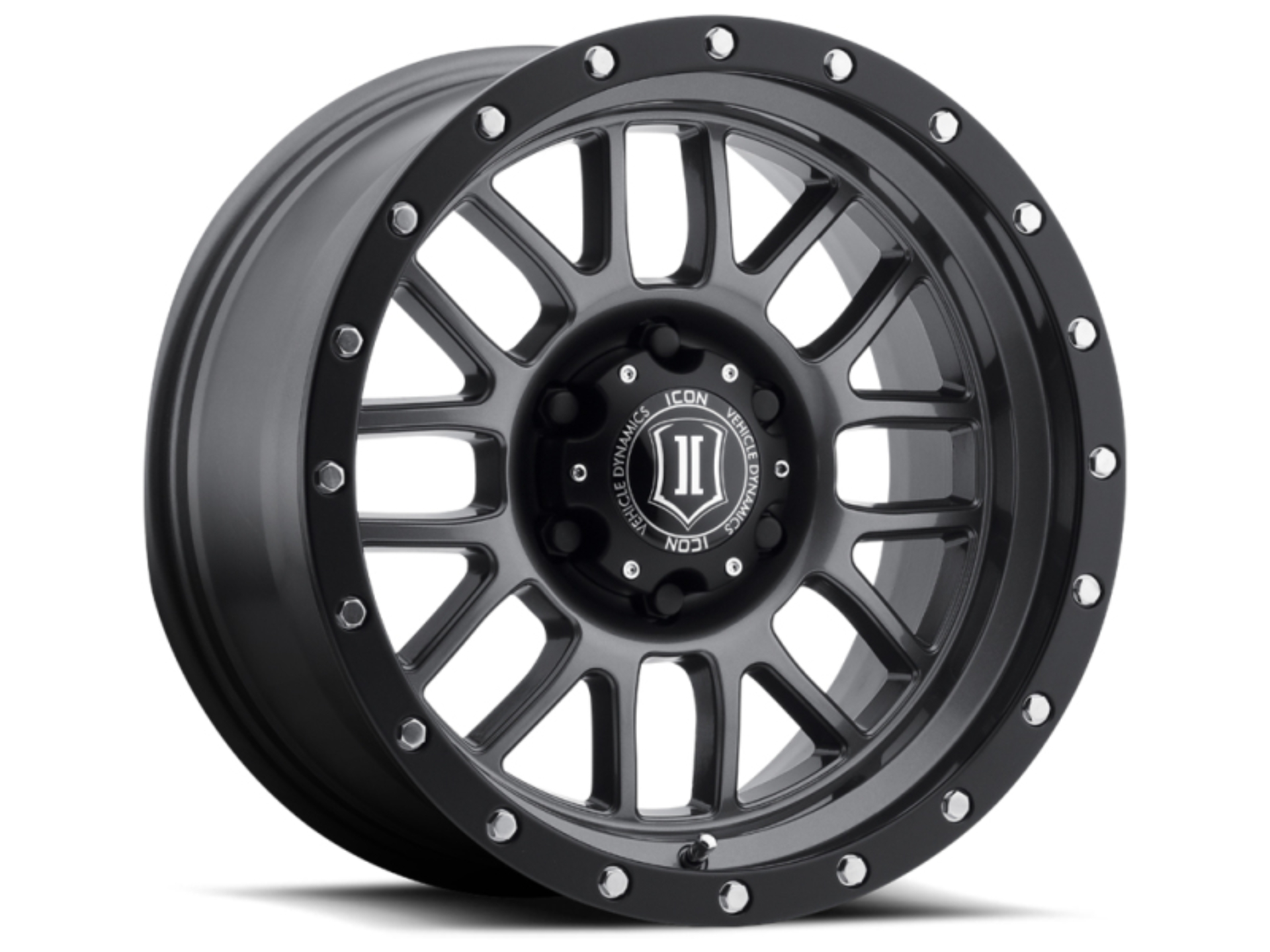 Picture of ICON Alpha 17x8.5 6x135 6mm Offset 5in BS 87.1mm Bore Gun Metal Wheel