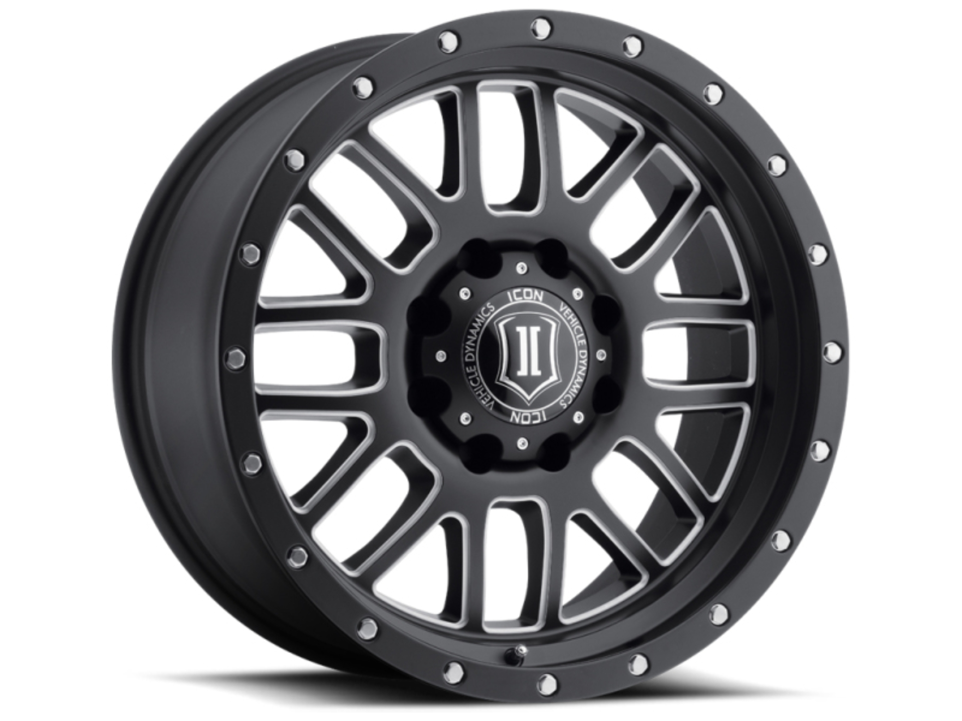 Picture of ICON Alpha 20x9 8x180 12mm Offset 5.5in BS 125.2mm Bore Satin Black/Milled Windows Wheel