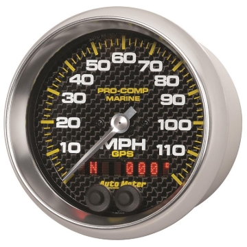 Picture of Autometer Marine Carbon Fiber Ultra-Lite 3-3/8in 120MPH GPS Speedometer Gauge