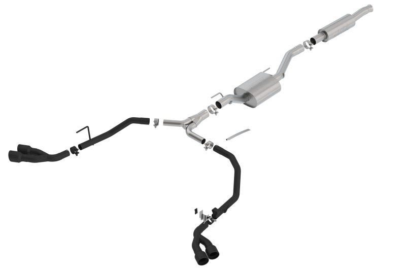 Picture of Borla 2020 Jeep Gladiator JT 3.6L V6 AT/MT AWD 2.75-2in S-Type Catback Ceramic Blk Tailpipe & Tips