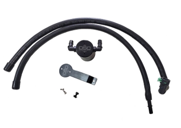 Picture of J&L 2020-2024 Ford Explorer 2.3L EcoBoost Driver Side Oil Separator 3.0 - Black Anodized