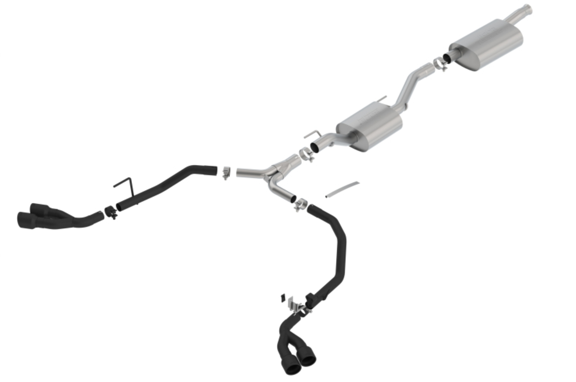 Picture of Borla 2020 Jeep Gladiator JT 3.6L V6 AT/MT AWD 2.75-2in Touring Catback Ceramic Blk Tailpipe & Tips