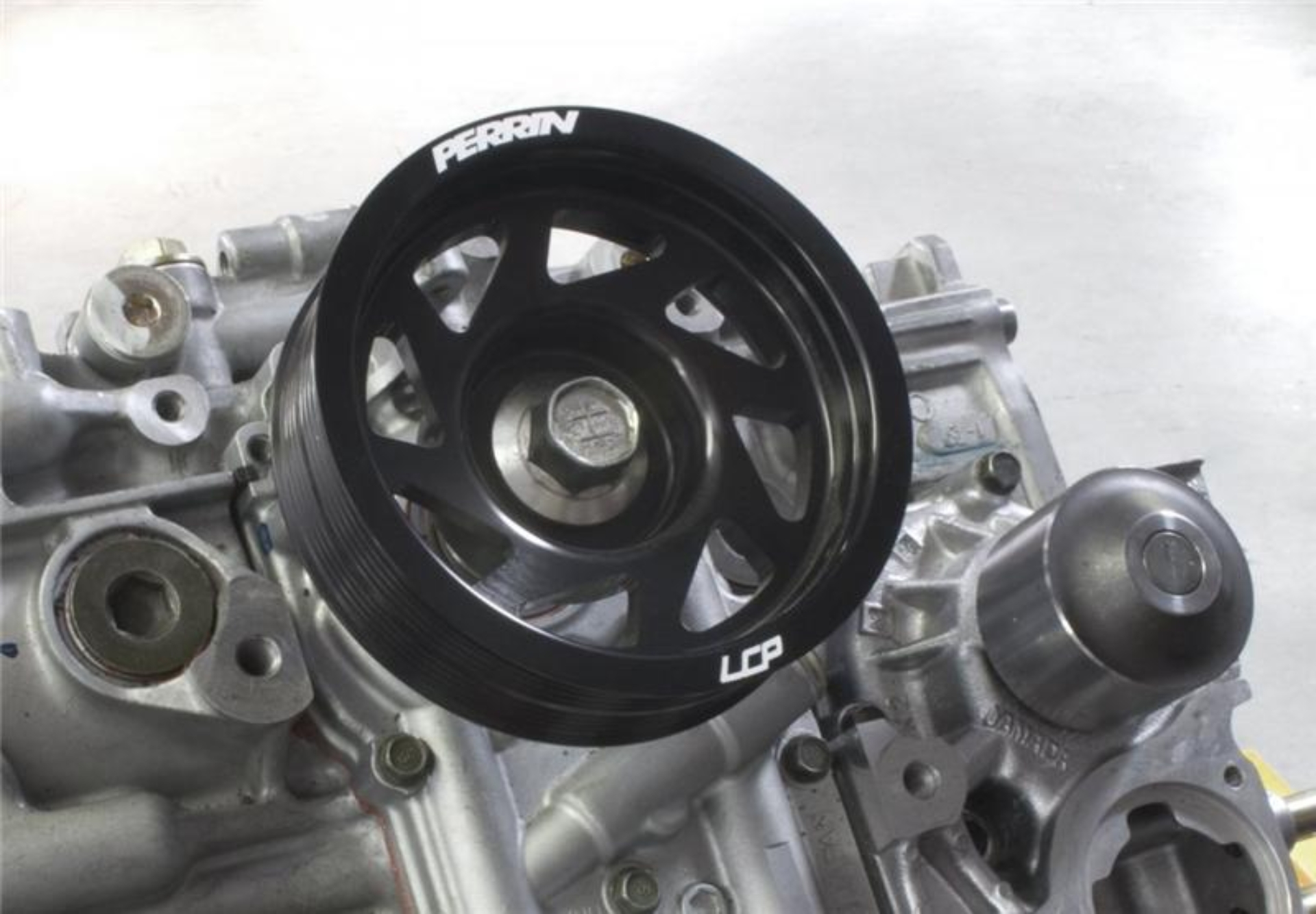 Picture of PERRIN 93-14 Subaru Impreza (Incl. 02-14 WRX) / 04-21 STI Lightened Crank Pulley - Black