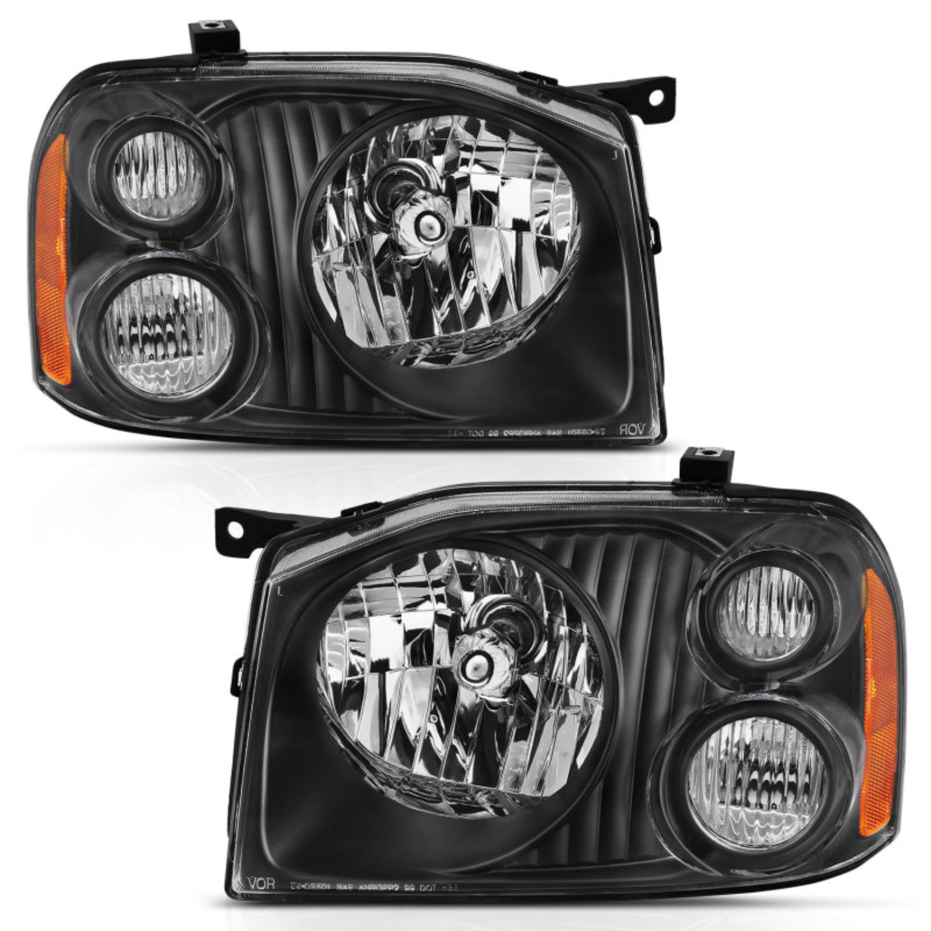 Picture of ANZO 2001-2004 Nissan Frontier Se Crystal Headlight Black Amber Reflector
