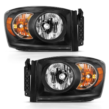Picture of ANZO 2006-2009 Dodge Ram 1500 Crystal Headlight  Black Amber