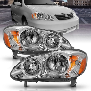 Picture of ANZO 2005-2008 Toyota Corolla Crystal Headlight Chrome Amber
