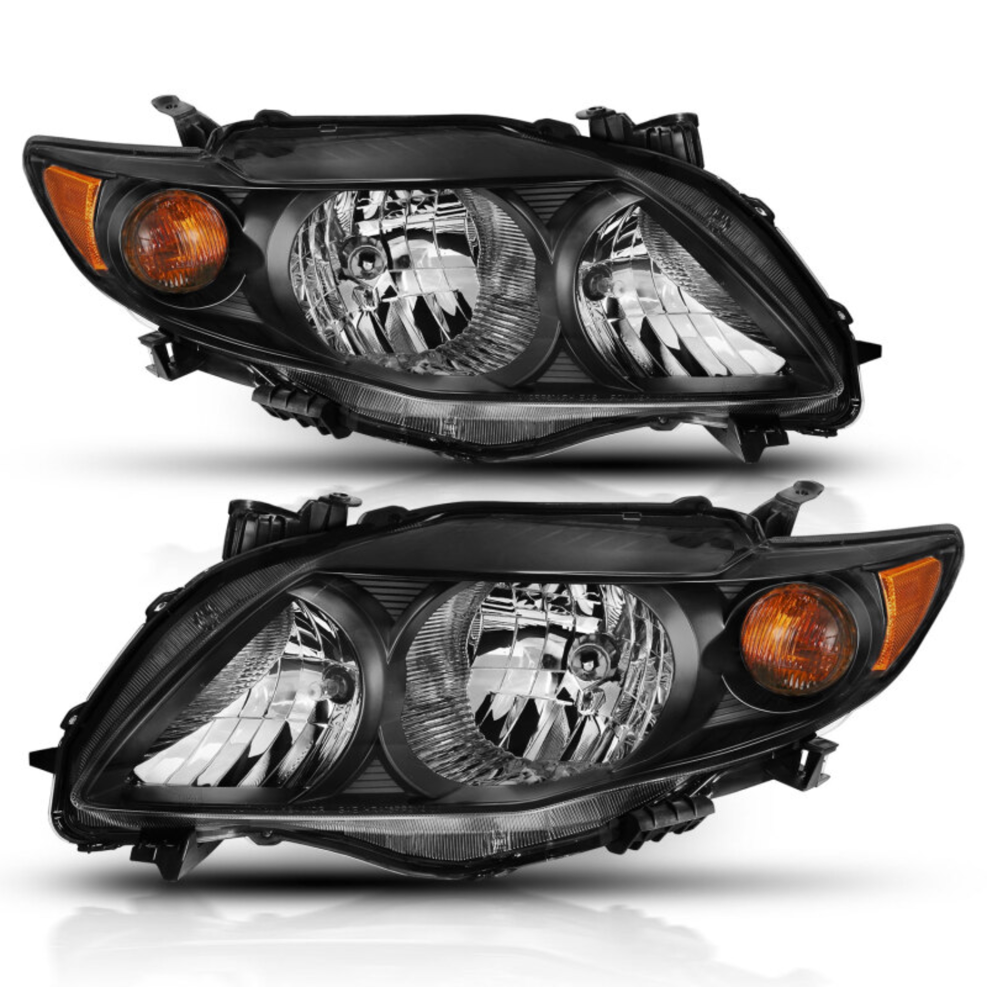 Picture of ANZO 2009-2010 Toyota Corolla Crystal Headlight Black Amber