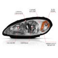 Picture of ANZO 2001-2005 Chrysler Pt Cruiser Crystal Headlight Chrome Amber (OE)