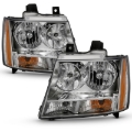Picture of ANZO 2007-2014 Chevy Tahoe Crystal Headlight Chrome Amber(OE)