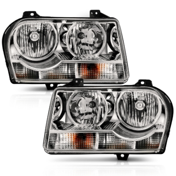 Picture of ANZO 2005-2010 Chrysler 300 Crystal Headlight Chrome Amber