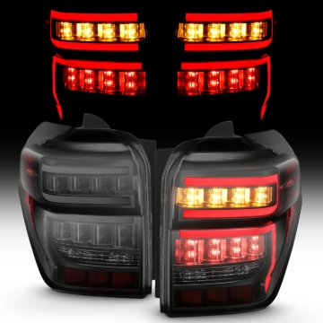 Picture of ANZO 2014-2020 Toyota 4Runner T.L Black Housing Smoke Lens Red Light Bar W/Sequential