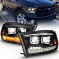 Picture of ANZO 2009-2018 Dodge Ram 1500 Led Projector Plank Style Switchback H.L Halo Black Amber (OE Style)