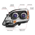 Picture of ANZO 2007-2008 GMC Acadia Crystal Headlight Chrome Amber(OE)