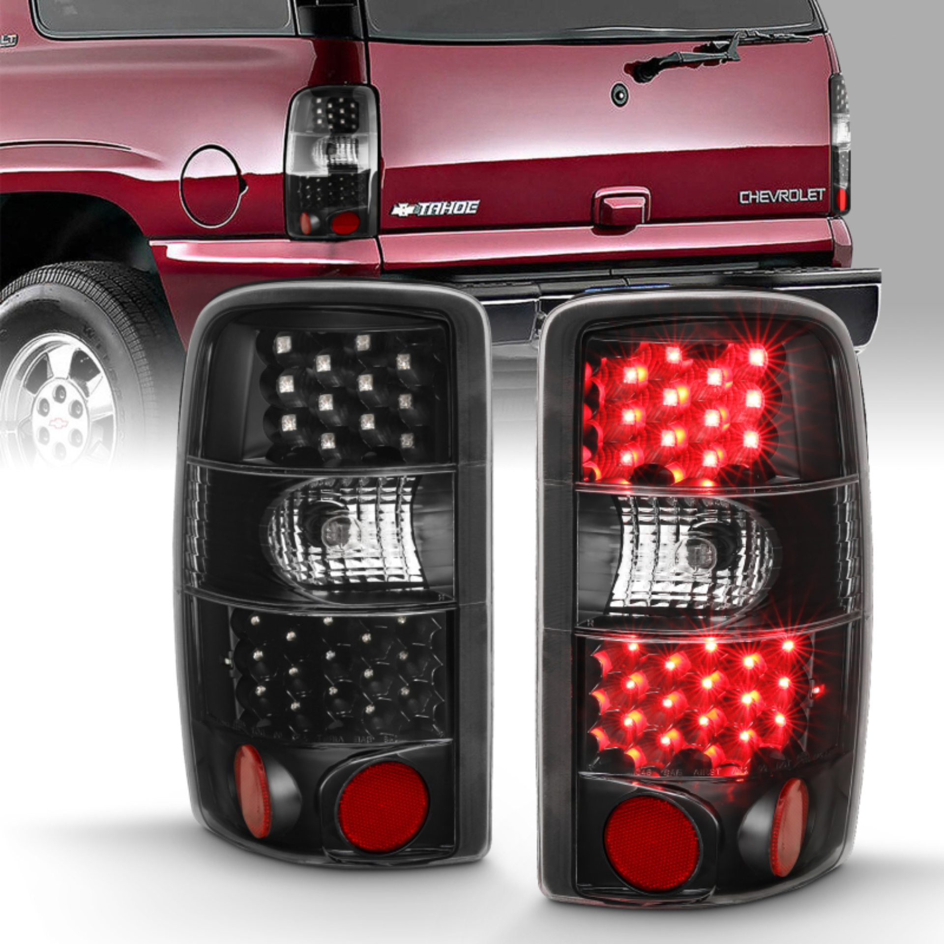 Picture of ANZO 2000-2006 Chevrolet Tahoe Led Taillights Black/Clear