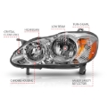 Picture of ANZO 2005-2008 Toyota Corolla Crystal Headlight Chrome Amber
