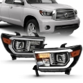 Picture of ANZO 2007-2014 Toyota Tundra Projector Light Bar H.L Black Amber(Led High Beam) (Halogen Version)