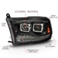 Picture of ANZO 2009-2018 Dodge Ram 1500 Led Projector Plank Style Switchback H.L Halo Black Amber (OE Style)