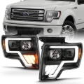 Picture of ANZO 2009-2013 Ford F-150 Projector Light Bar G4 Switchback Headlights Black Amber