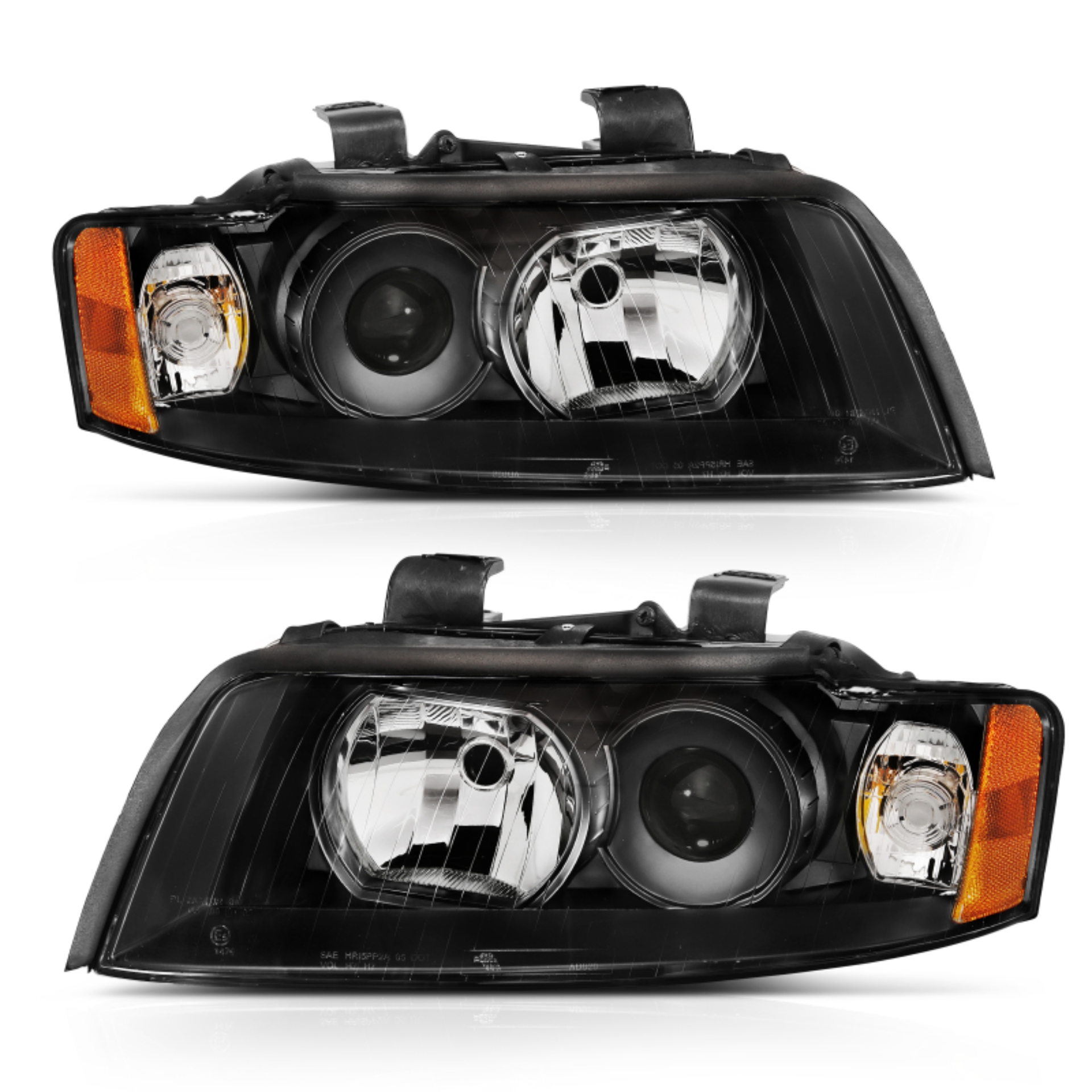 Picture of ANZO 2002-2005 Audi A4 Projector Headlight Black G2 (Halogen Type)