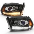 Picture of ANZO 2009-2018 Dodge Ram 1500 Projector Plank Style Switchback H.L Halo Black Amber (OE Style)