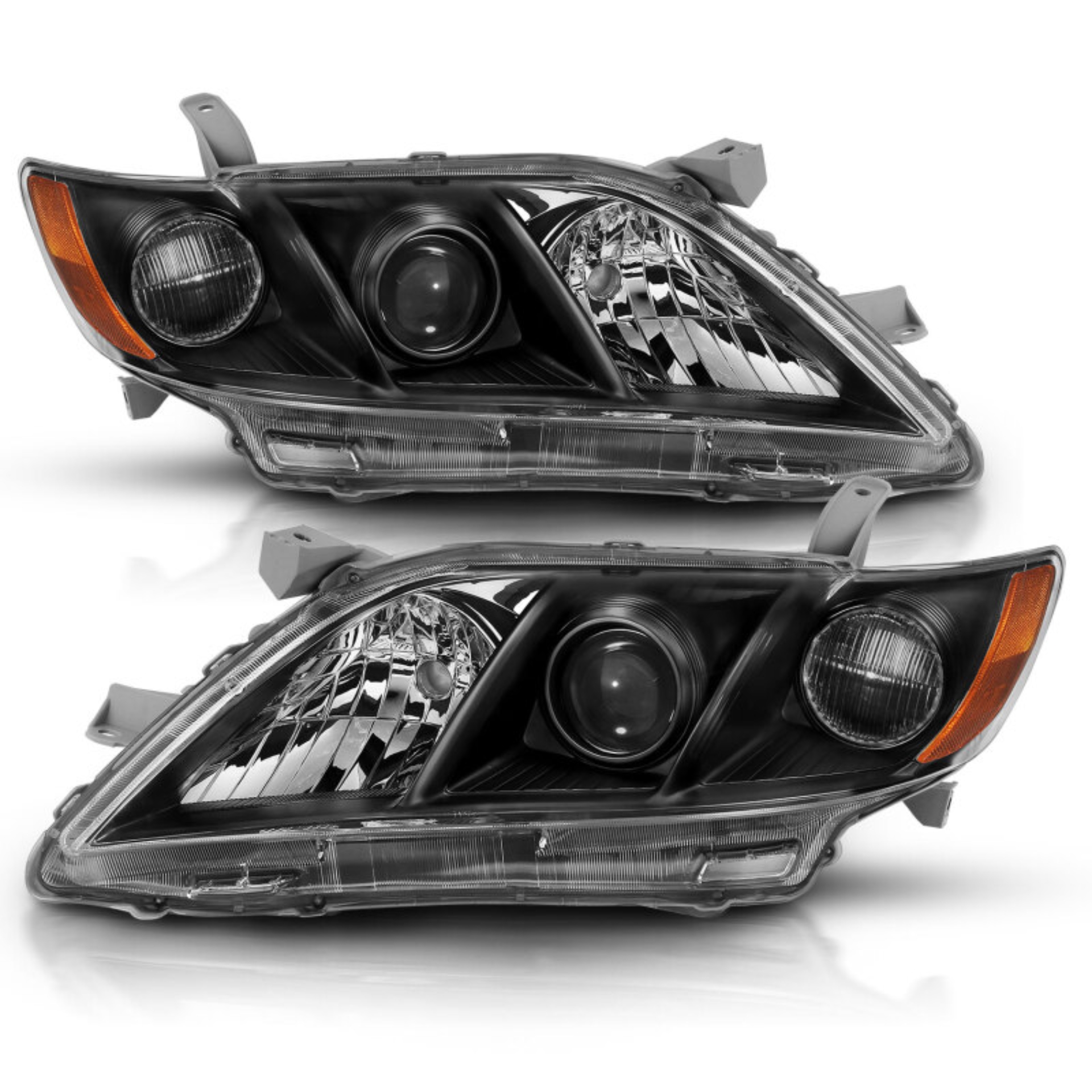Picture of ANZO 2007-2009 Toyota Camry Projector Headlight Black Amber