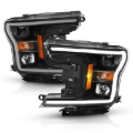 Picture of ANZO 2018-2019 Ford F-150 Projector Plank Style H.L. Black Amber (Without Switchback)