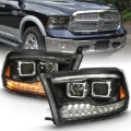 Picture of ANZO 2009-2018 Dodge Ram 1500 Projector H.L. Switchback Black Amber