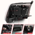 Picture of ANZO 2009-2018 Dodge Ram 1500 Projector Plank Style Switchback H.L Halo Black Amber (OE Style)