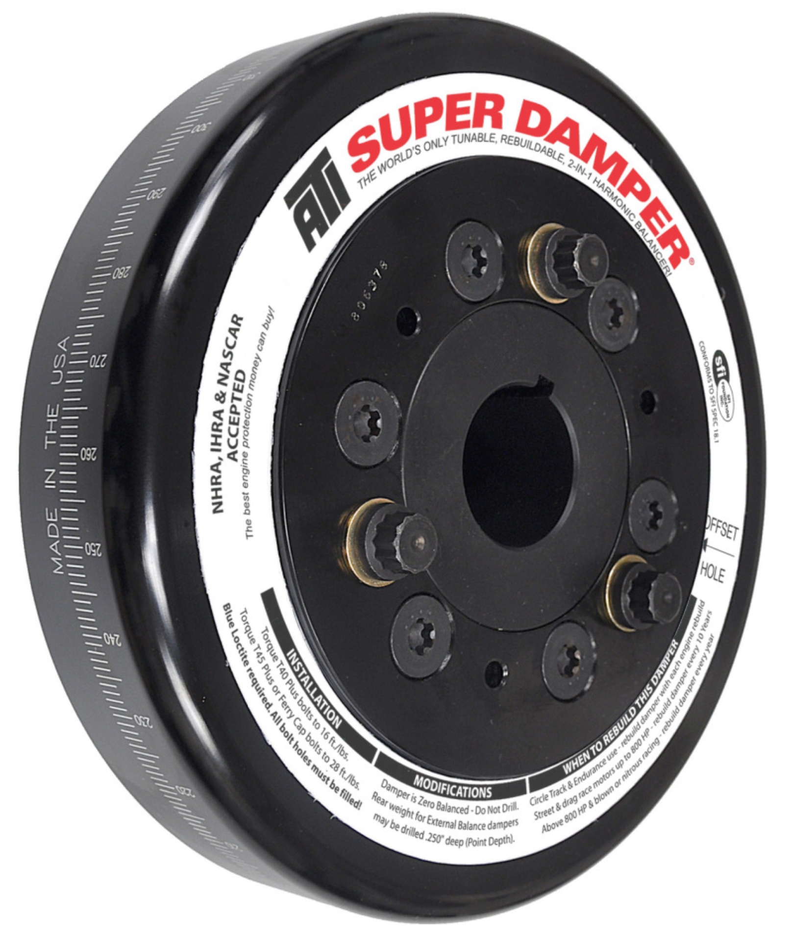 Picture of ATI Damper - 7.074in - Steel - Chevy SB / 90 Deg V6 - Pont 4 Cyl - 3 Ring - 1Pc
