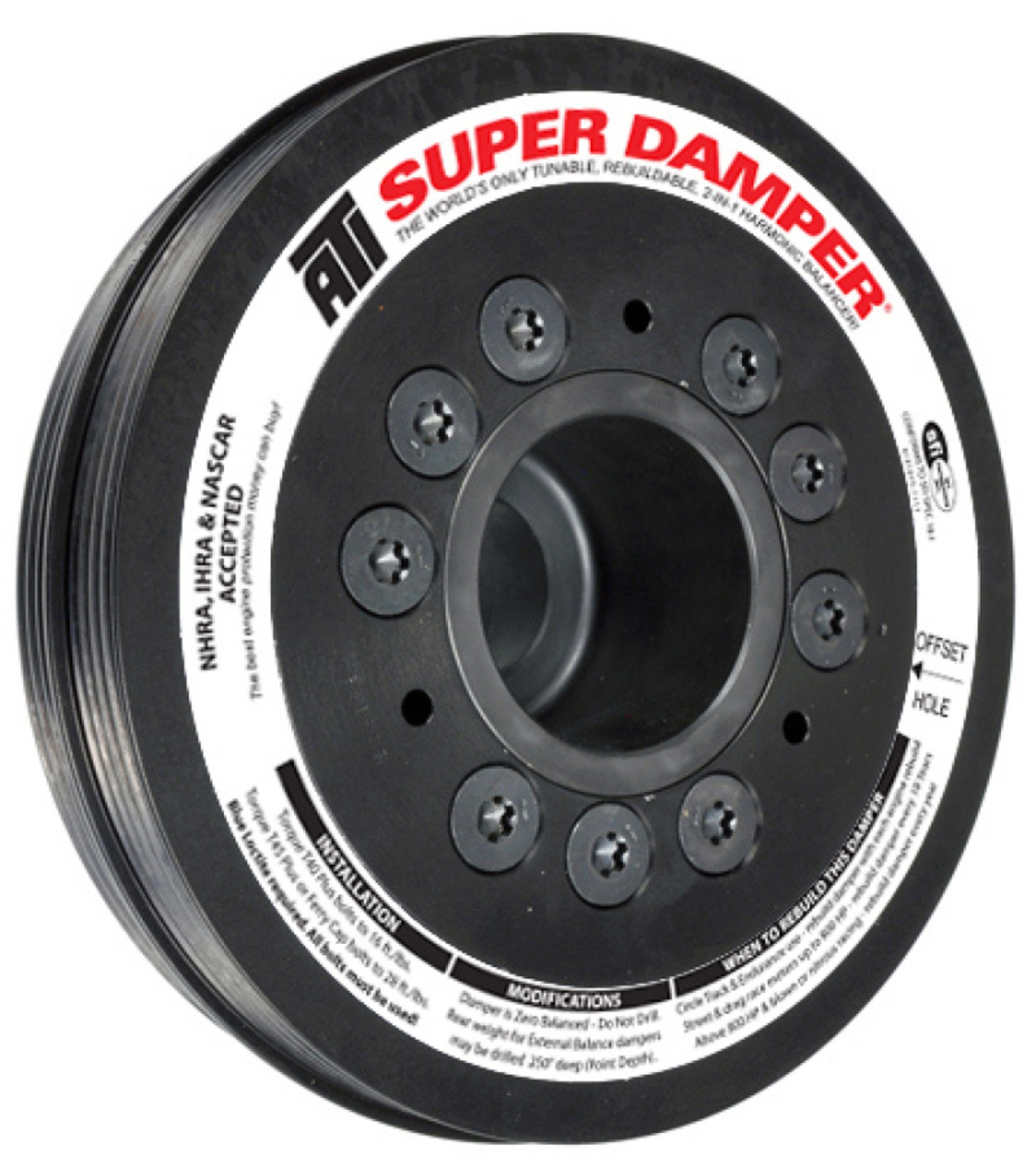 Picture of ATI Damper - 6.78in - Alum - (2) 4 Grv - Mitsubishi Eclipse - 4G63 w/Integral Lower Cam Drive