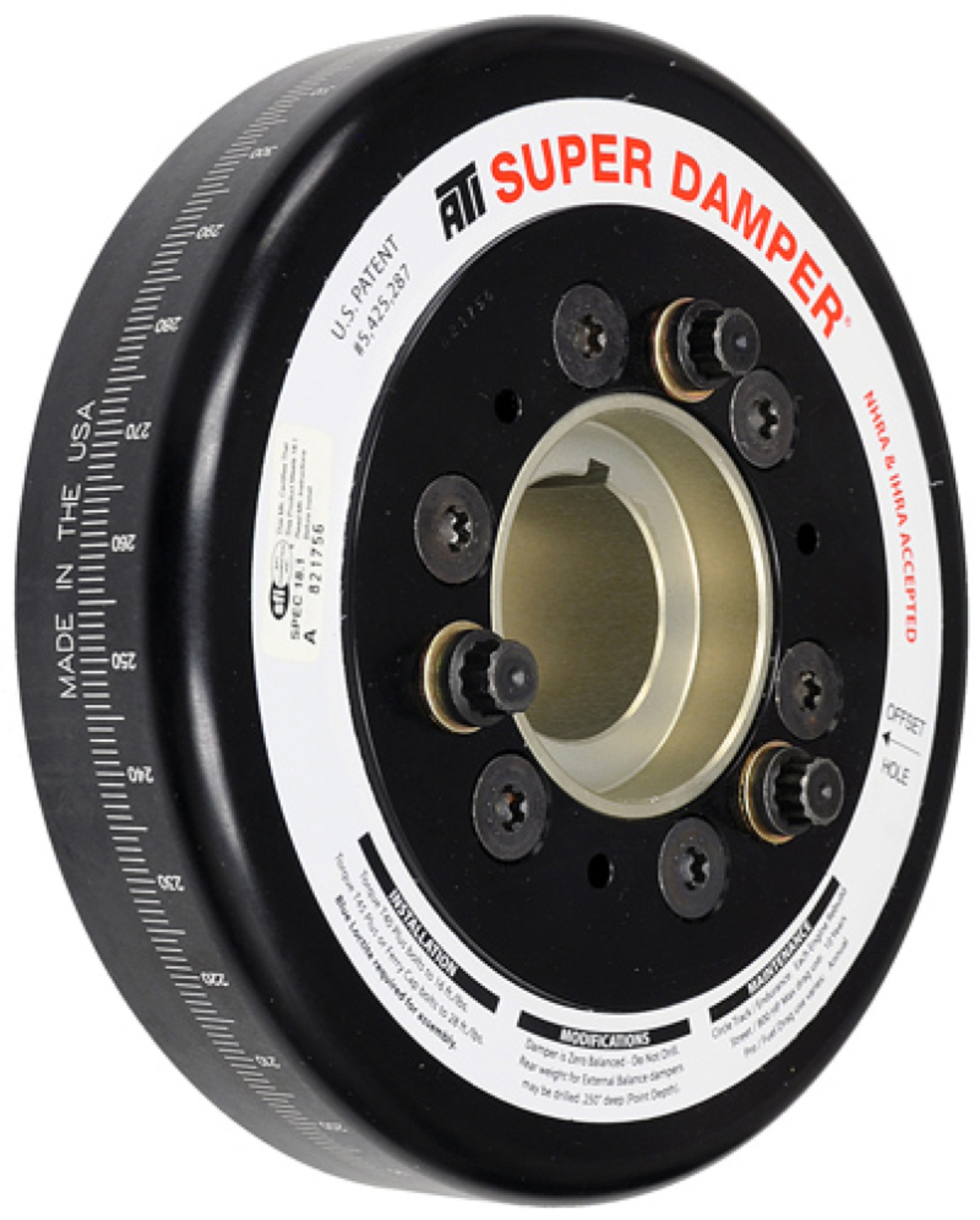 Picture of ATI Damper - 6.325in - Alum - Chevy BB - 3 Ring - Alum Hub
