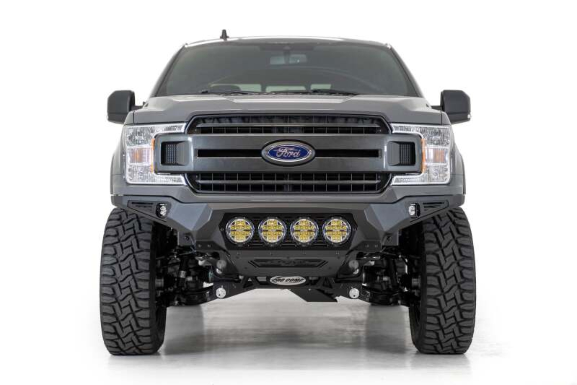 Picture of Addictive Desert Designs 18-20 Ford F-150 Bomber Front Bumper w/ 4 Rigid 360 6IN Mounts