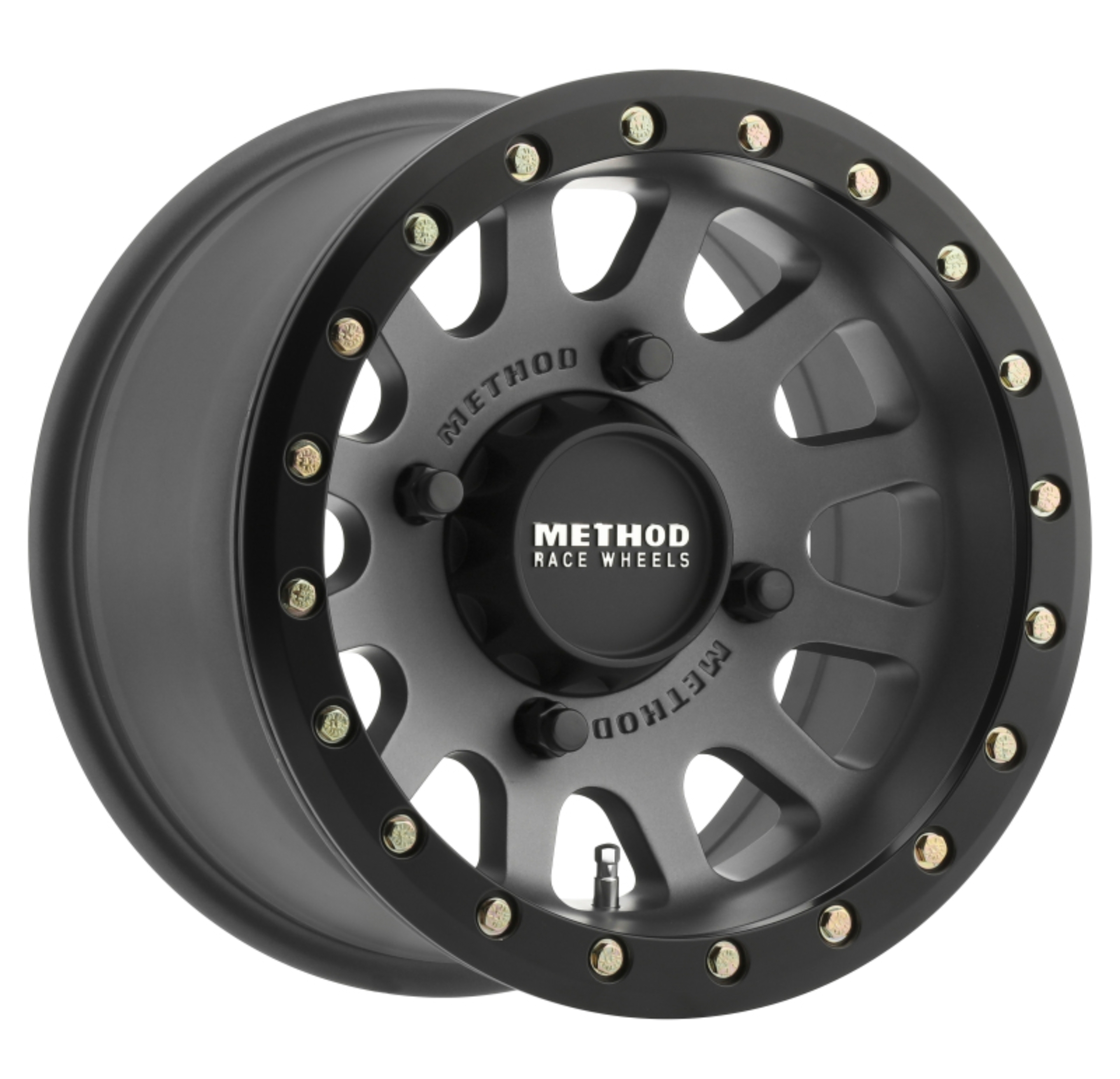 Picture of Method MR401 UTV Beadlock 14x7 / 4+3/13mm Offset / 4x156 / 132mm CB Titanium Wheel- Matte Black Ring