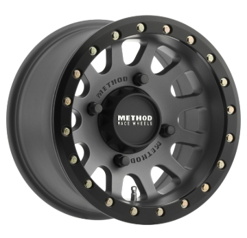 Picture of Method MR401 UTV Beadlock 15x7 / 4+3/13mm Offset / 4x136 / 106mm CB Titanium Wheel- Matte Black Ring