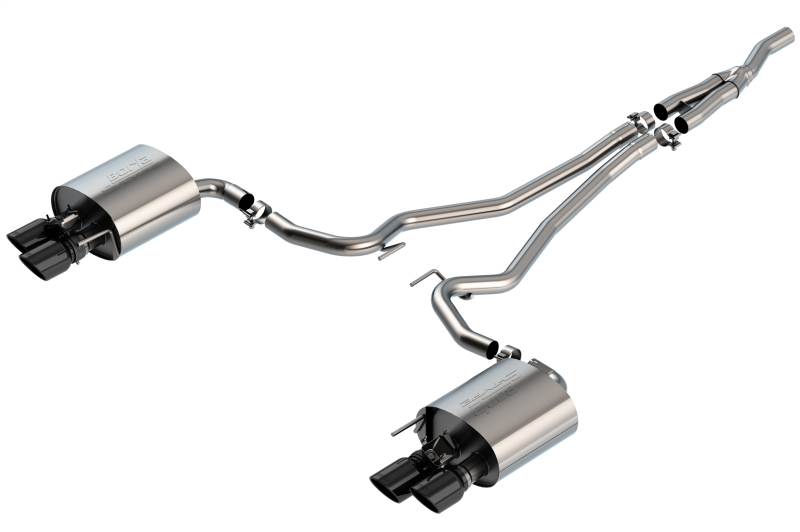 Picture of Borla 19-20 Ford Mustang Ecoboost 2.3L 2.25in S-type Exhaust w/ Valves - Black Chrome Tips