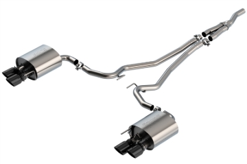 Picture of Borla 19-20 Ford Mustang Ecoboost 2.3L 2.25in S-type Exhaust w/ Valves - Black Chrome Tips