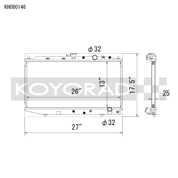 Picture of Koyo 88-91 Honda Civic / CRX EF Chassis w/B-Series (Manual Transmission) All-Aluminum Radiator