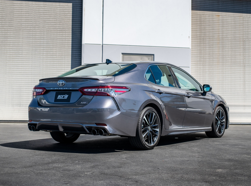 Picture of Borla 18-20 Toyota Camry XSE 3.5in Tip Dual Split Rear Exit Cat Back S-Type Exhaust Black Chrome