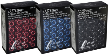 Picture of Project Kics Leggdura Racing 53mm EL53 Shell Type Lug Nut 16 Pcs + 4 Locks 12X1.25 Black