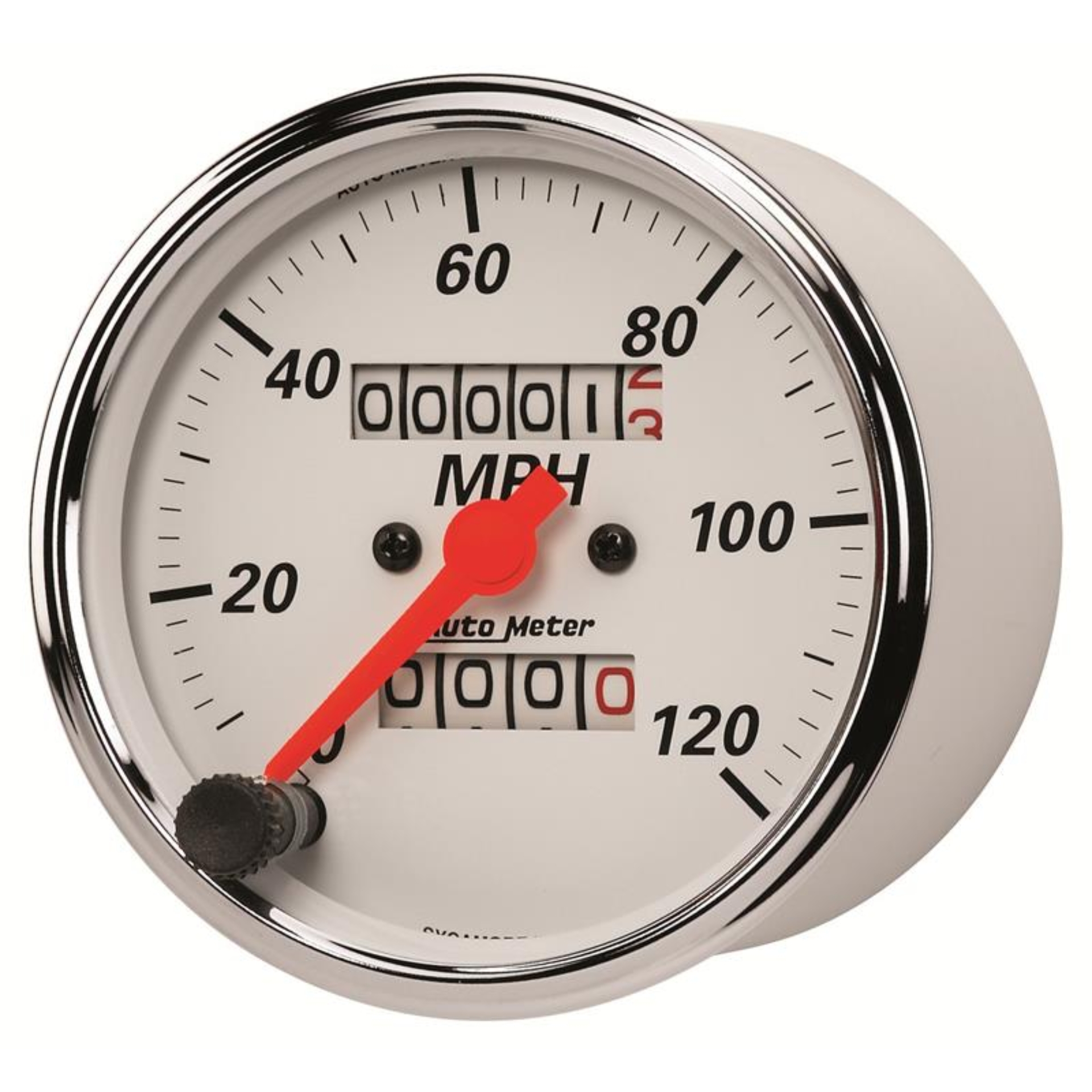 Picture of Autometer Arctic White 3-1/8in 0-120 MPH Mechanical Speedometer Gauge