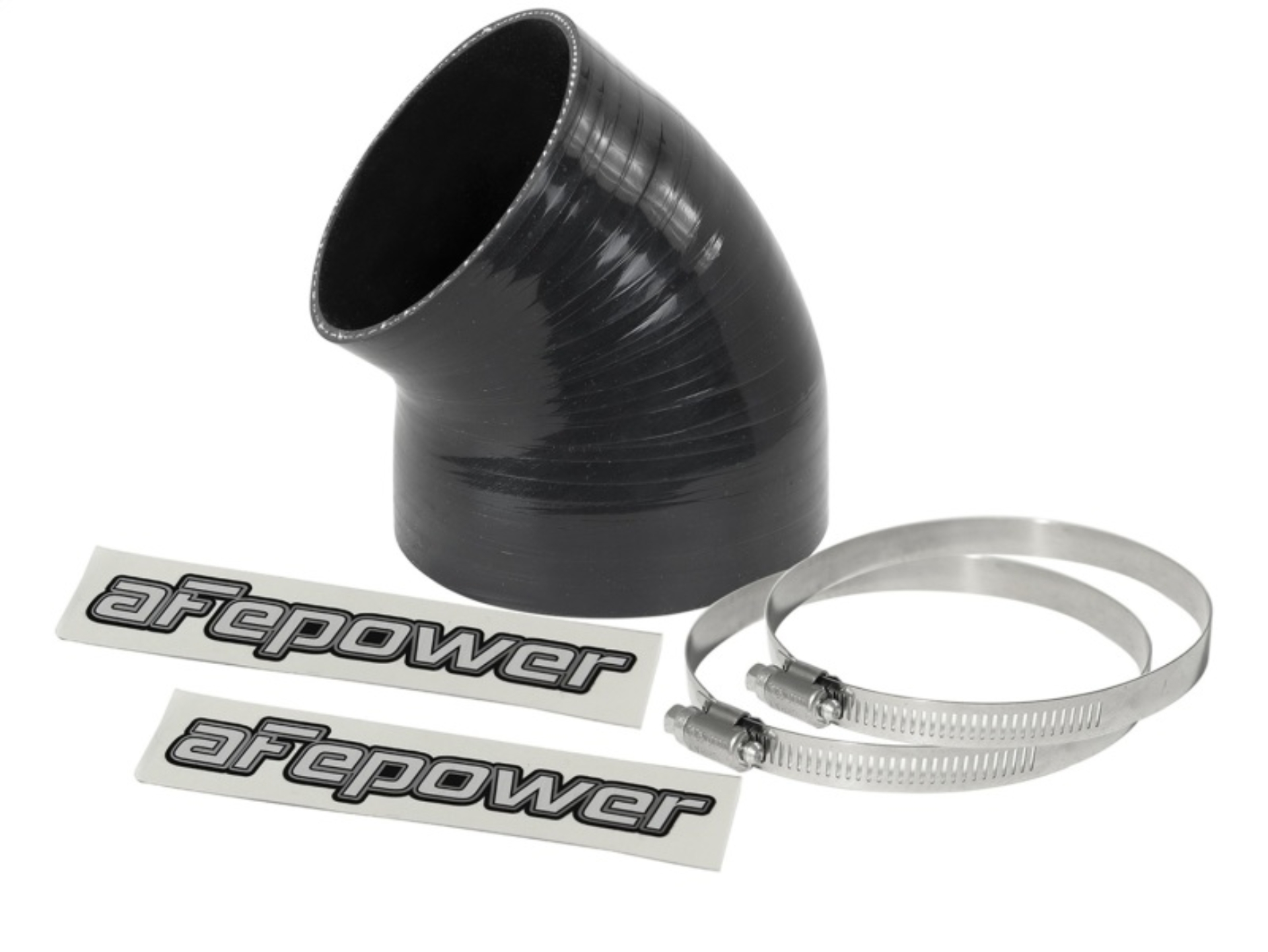 Picture of aFe Magnum FORCE CAI Univ. Silicone (4.125in to 3.5in ID / 49 Deg.) Elbow Reducing Coupler - Black