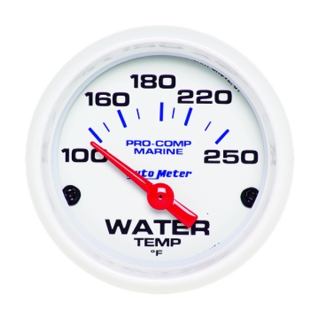 Picture of Autometer Marine White Gauge 2-1/16in Electric Water Temperature Gauge 100-250 Deg F