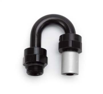 Picture of Russell Performance -6 SAE Port Male to -6 AN Hose 180 Degree Crimp On Hose End - Black Anodized
