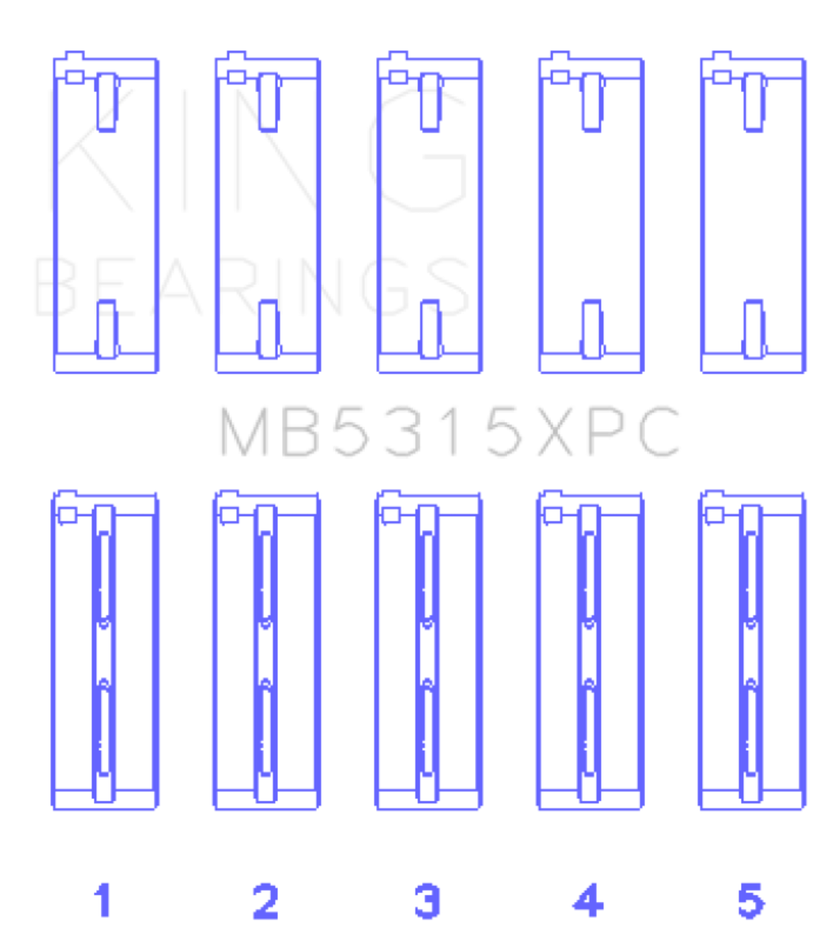Picture of King 1992+ Mitsubishi 4G63/4G64 EVO I-IV (Size 0.5) Coated Performance Main Bearing Set