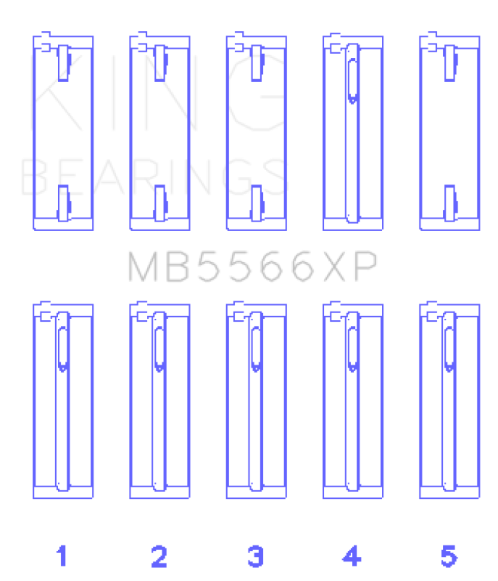 Picture of King Engine Bearings Audi A4 1.8L AEB (Size 0.5) Performance Main Bearing Set